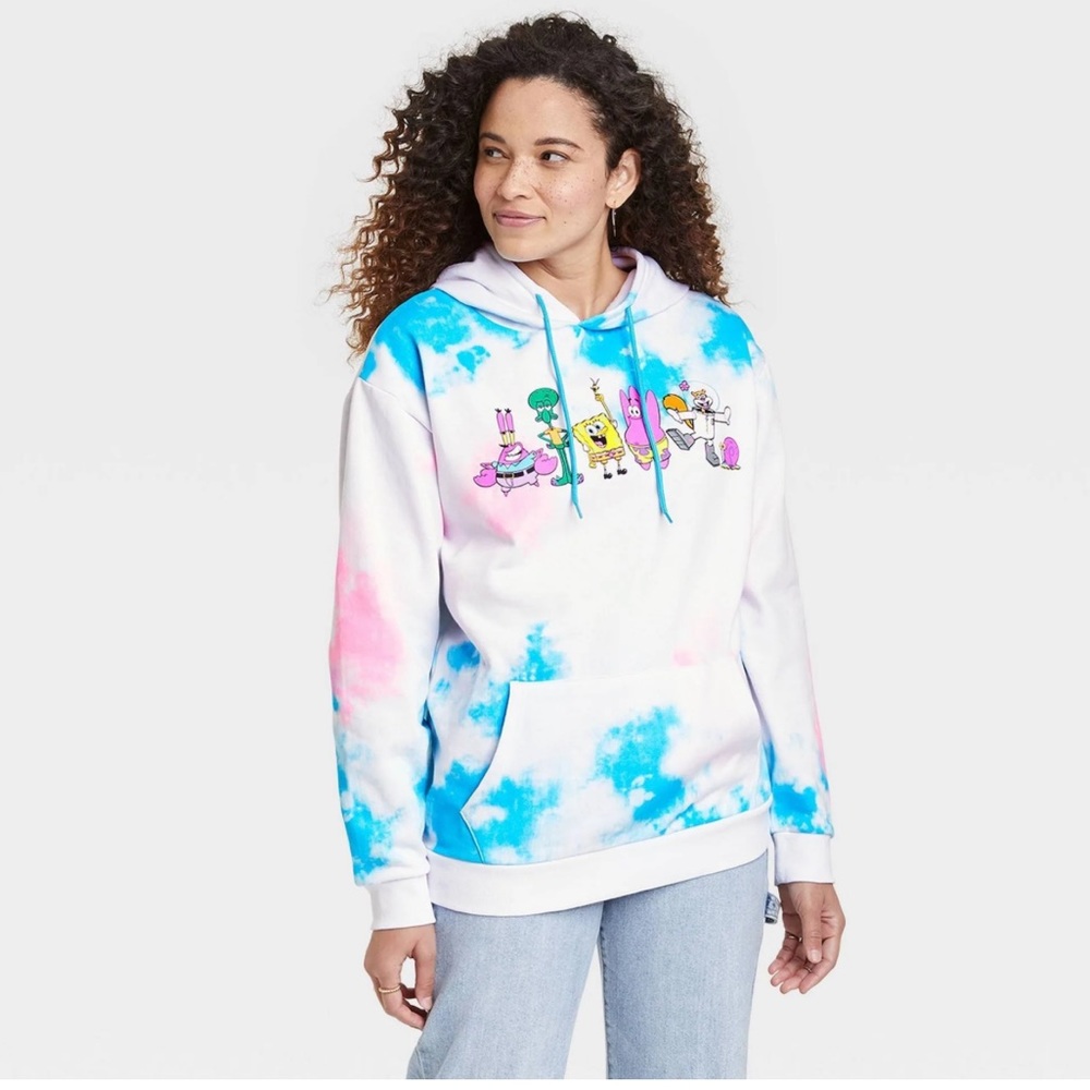 SpongeBob SquarePants Nickelodeon Women’s Tie Dye Sweatshirt Hoodie Unisex